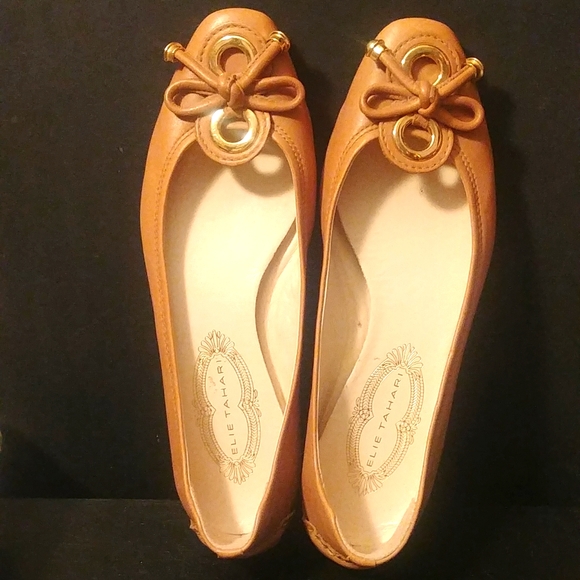 Elie Tahari Shoes Elie Tahari Tan Leather Flats Driving Shoes Cut